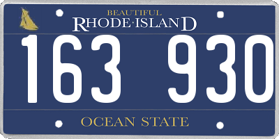 RI license plate 163930