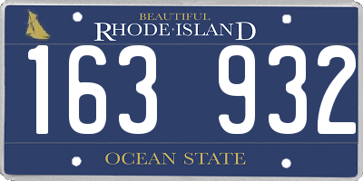 RI license plate 163932