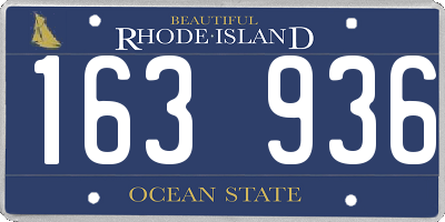 RI license plate 163936