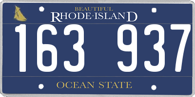 RI license plate 163937