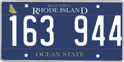 RI license plate 163944