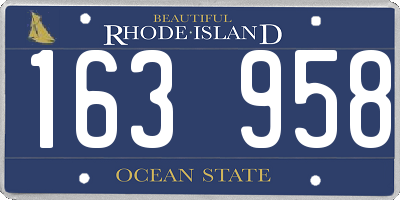 RI license plate 163958