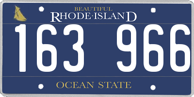 RI license plate 163966