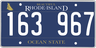 RI license plate 163967