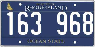 RI license plate 163968