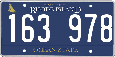 RI license plate 163978