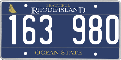 RI license plate 163980