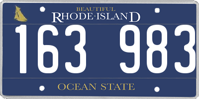 RI license plate 163983