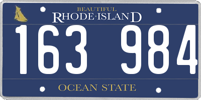 RI license plate 163984