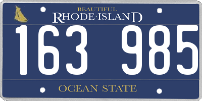 RI license plate 163985