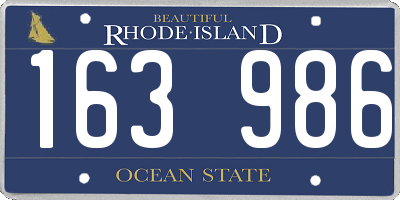 RI license plate 163986