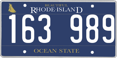 RI license plate 163989