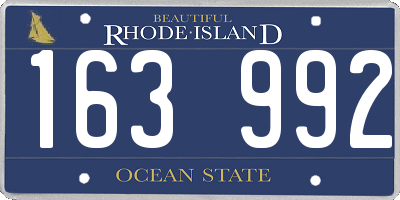 RI license plate 163992