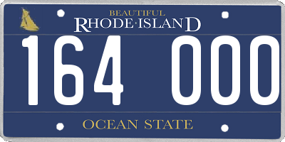 RI license plate 164000