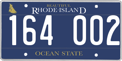RI license plate 164002
