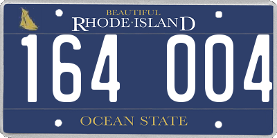 RI license plate 164004