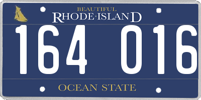 RI license plate 164016