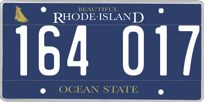 RI license plate 164017