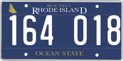 RI license plate 164018