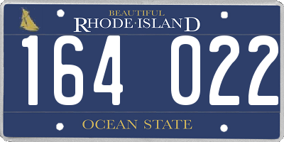 RI license plate 164022