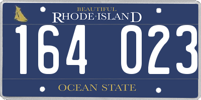 RI license plate 164023