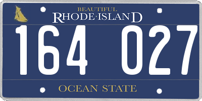RI license plate 164027