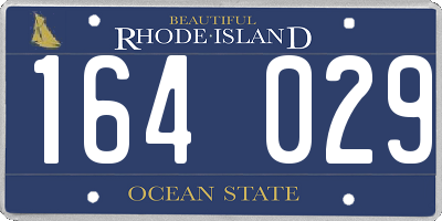 RI license plate 164029