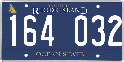 RI license plate 164032