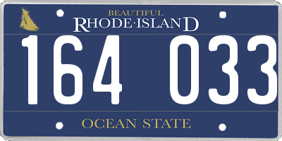 RI license plate 164033