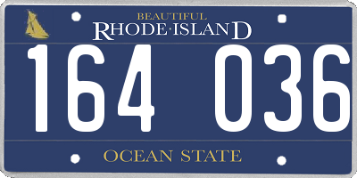 RI license plate 164036