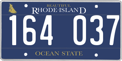 RI license plate 164037