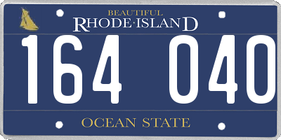 RI license plate 164040
