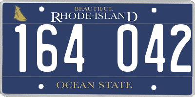 RI license plate 164042