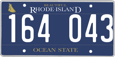RI license plate 164043