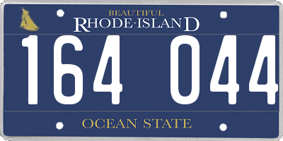 RI license plate 164044