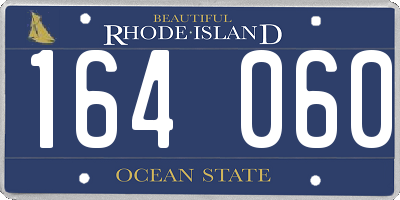 RI license plate 164060