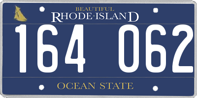 RI license plate 164062