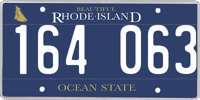 RI license plate 164063