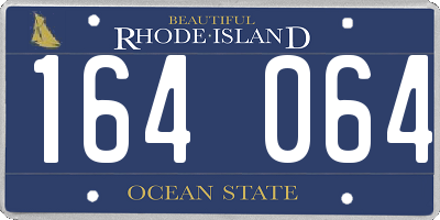 RI license plate 164064