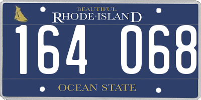 RI license plate 164068