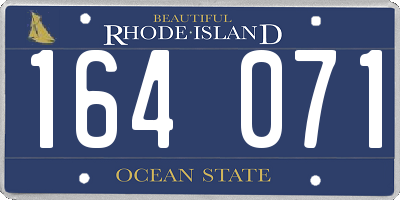 RI license plate 164071