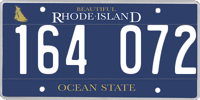 RI license plate 164072