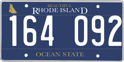 RI license plate 164092