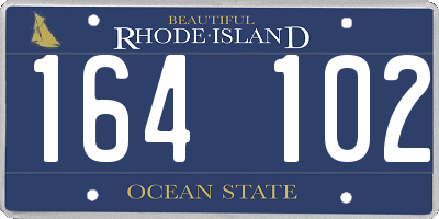 RI license plate 164102