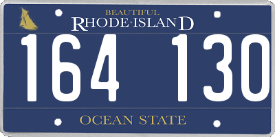RI license plate 164130
