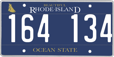 RI license plate 164134