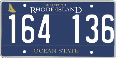 RI license plate 164136