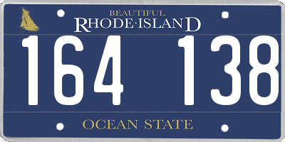 RI license plate 164138
