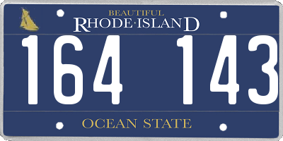 RI license plate 164143