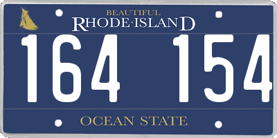 RI license plate 164154